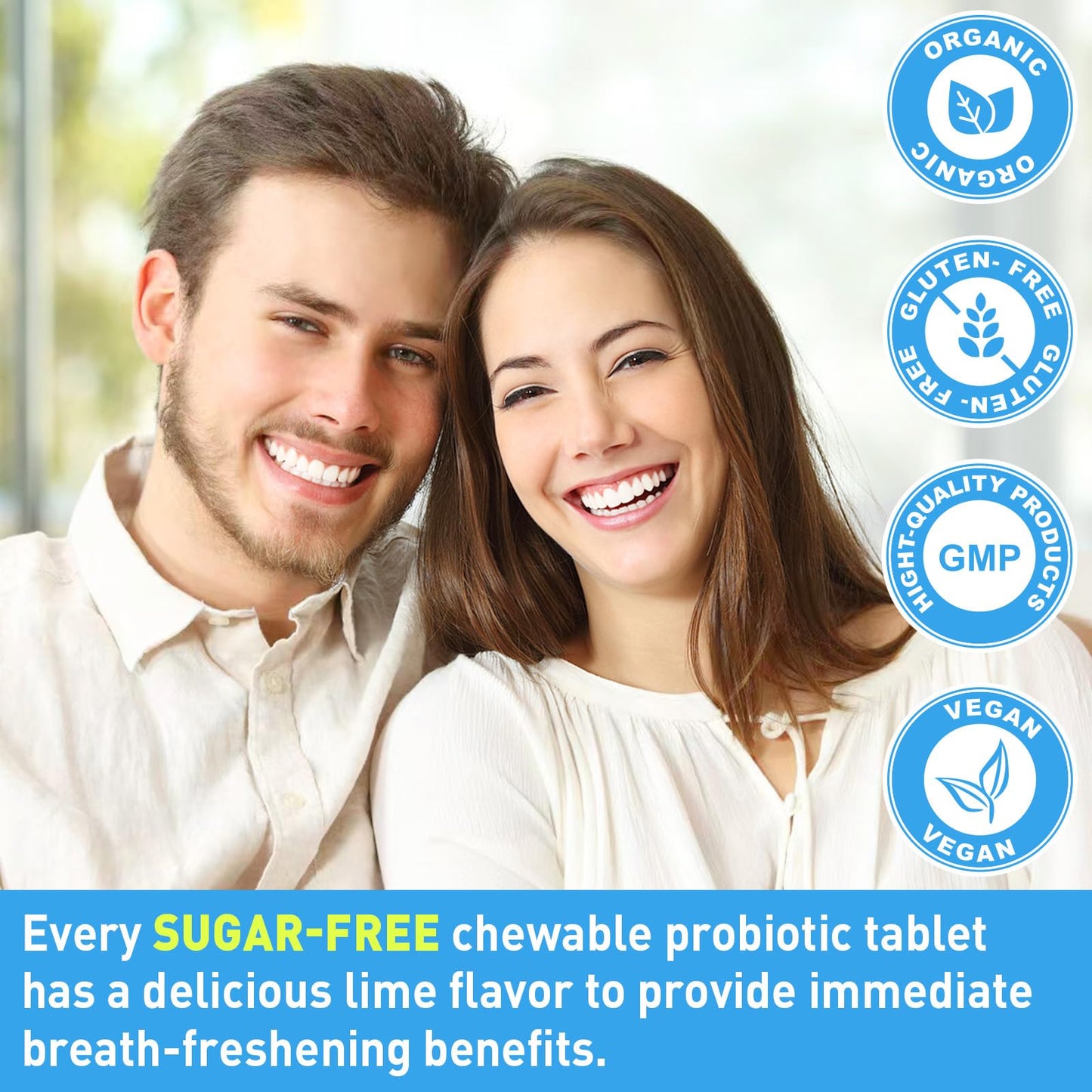 Oral Probiotics for Mouth Bad Breath for Adults 11 Billion CFU, Best Breath Oral Dental Probiotics for Teeth & Gums, Dry Mouth, Gum Restore, Fresh Breath, Chronic Halitosis & Gut Health, 60 Lozenges