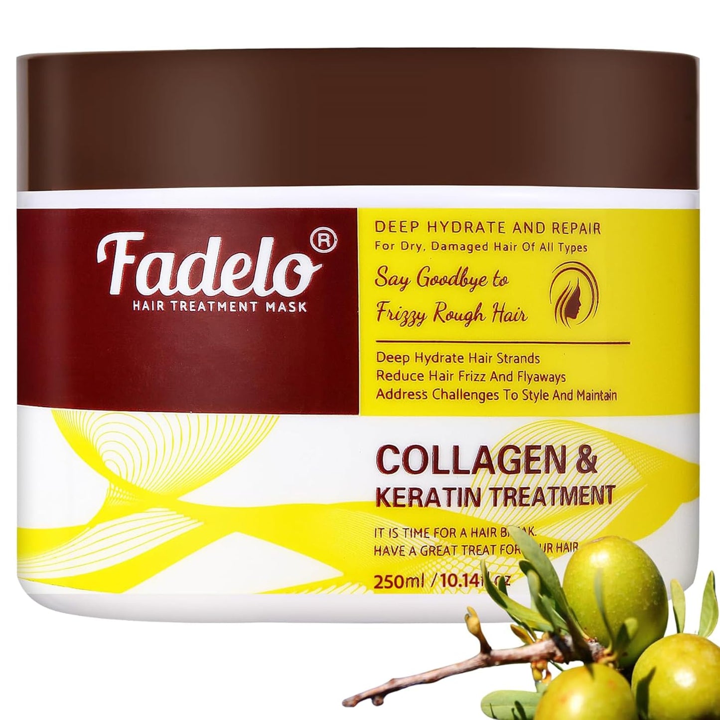 Collagen & Keratin Hair Mask - Deep Repair Treatment with Argan Oil & Vitamin E - 500ml Hydrating Formula for Damaged Hair