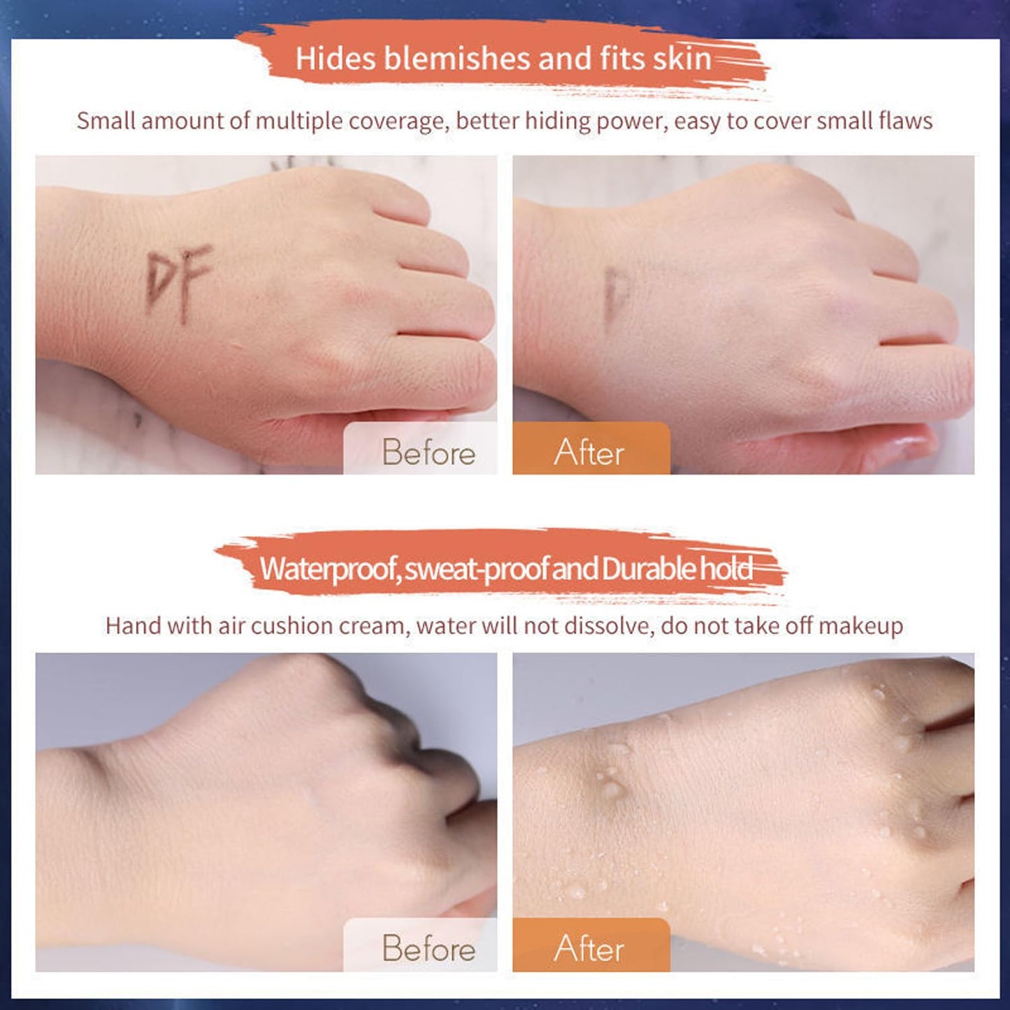 Evanesce Soft Matte Cream Concealer, Evanesce Foundation Long-Lasting Sweat-Proof, Covers Scars, Blemishes, And Tattoos Full Coverage (white+Natural)