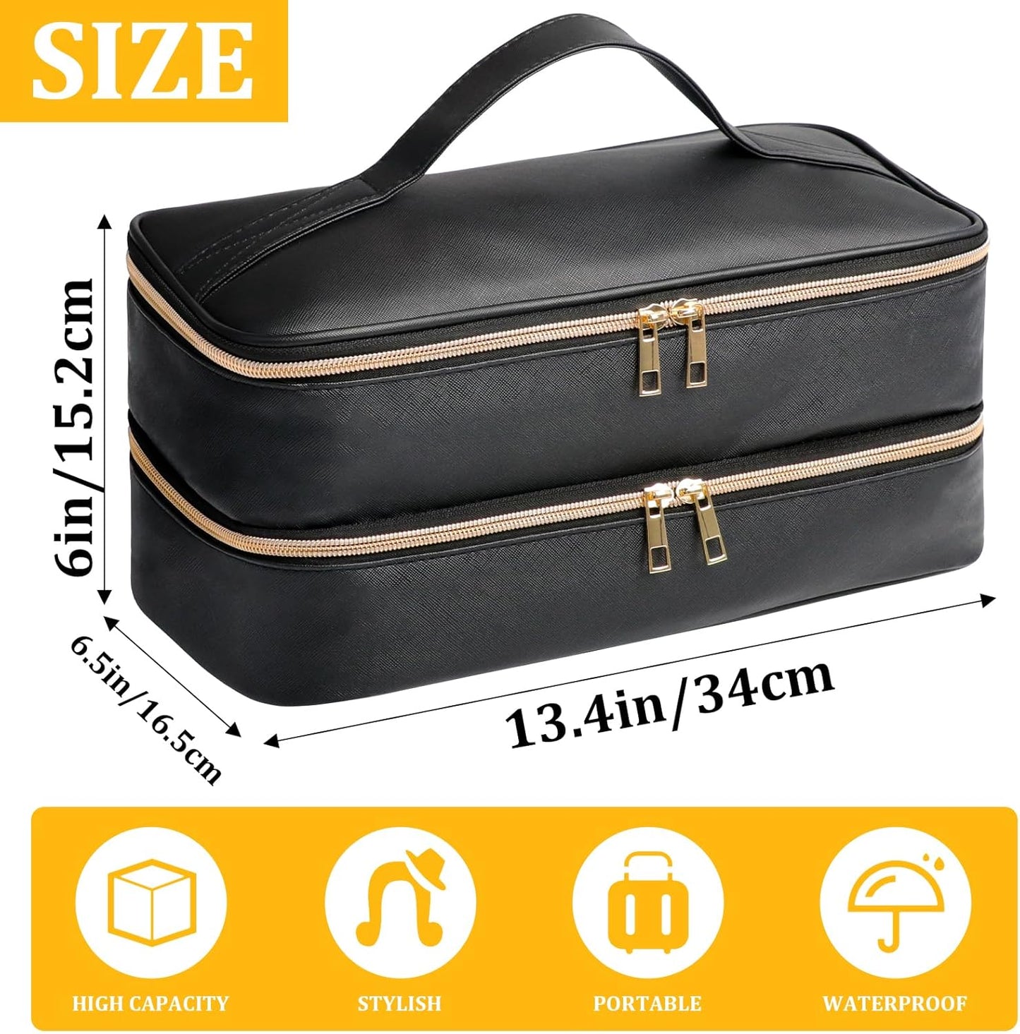 Shark Flex Style Travel Case - Double Layer Waterproof Organizer for Hair Dryer Attachments (Dianthus White)