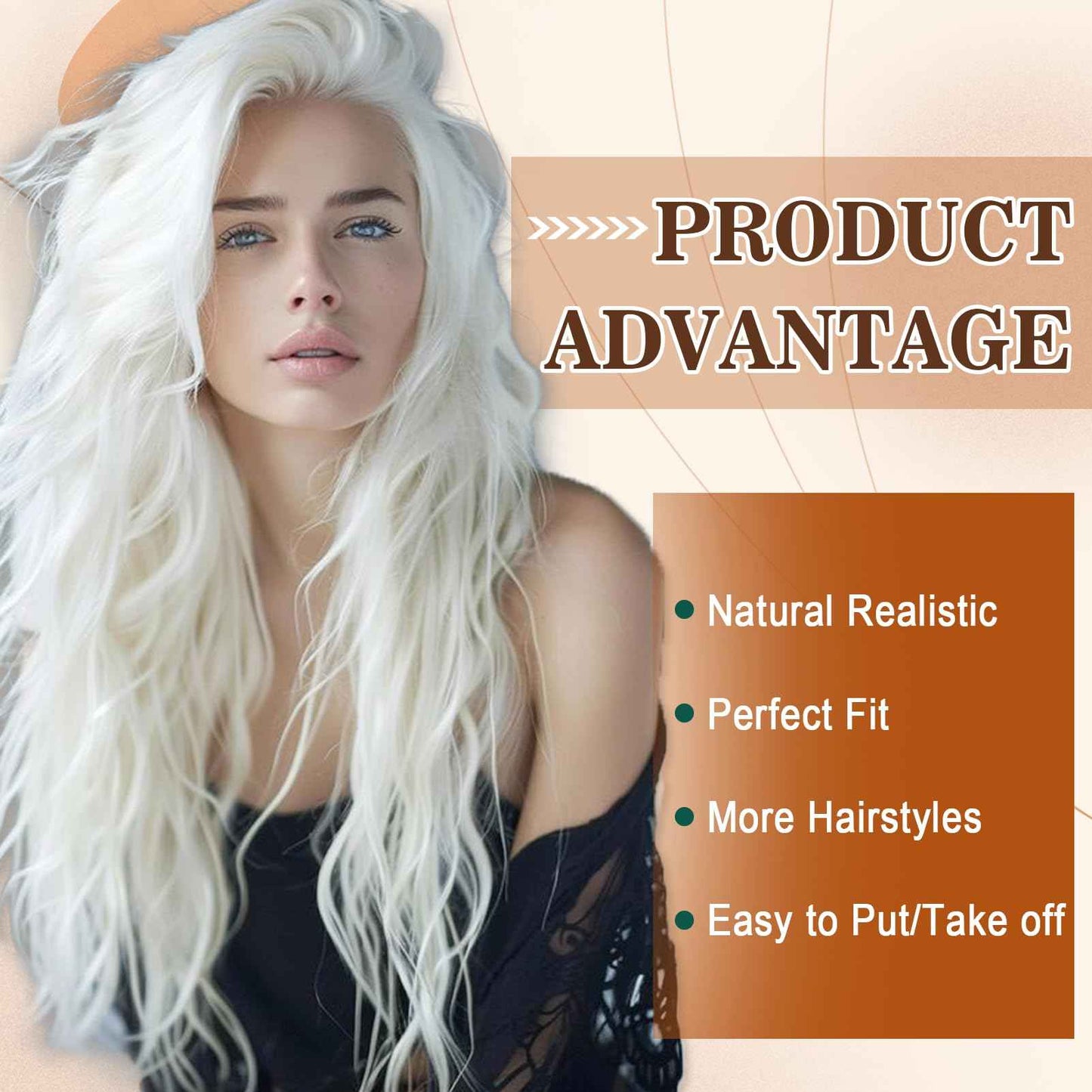 GOWIT White Wigs for Women 30 Inch Long Wavy Wig Glueless Middle Part Curly Wavy Wigs Natural Looking Heat Resistant Synthetic Wig for Halloween Christmas Daily Cosplay Party Use