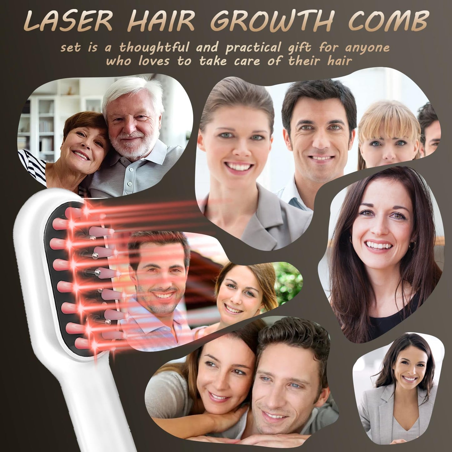 Laser Hair Growth Comb - Laser Light Therapy for Hair Growth, Handheld Scalp Laser Device for Thicker, Healthier Hair