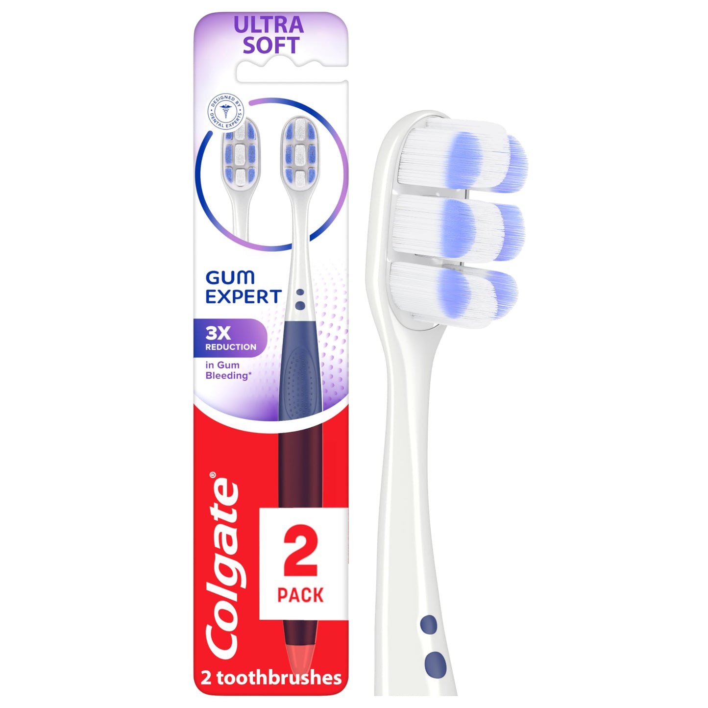 Colgate Ultra Soft Toothbrush Pack, Extra Soft for Sensitive Gums, 2 Pack