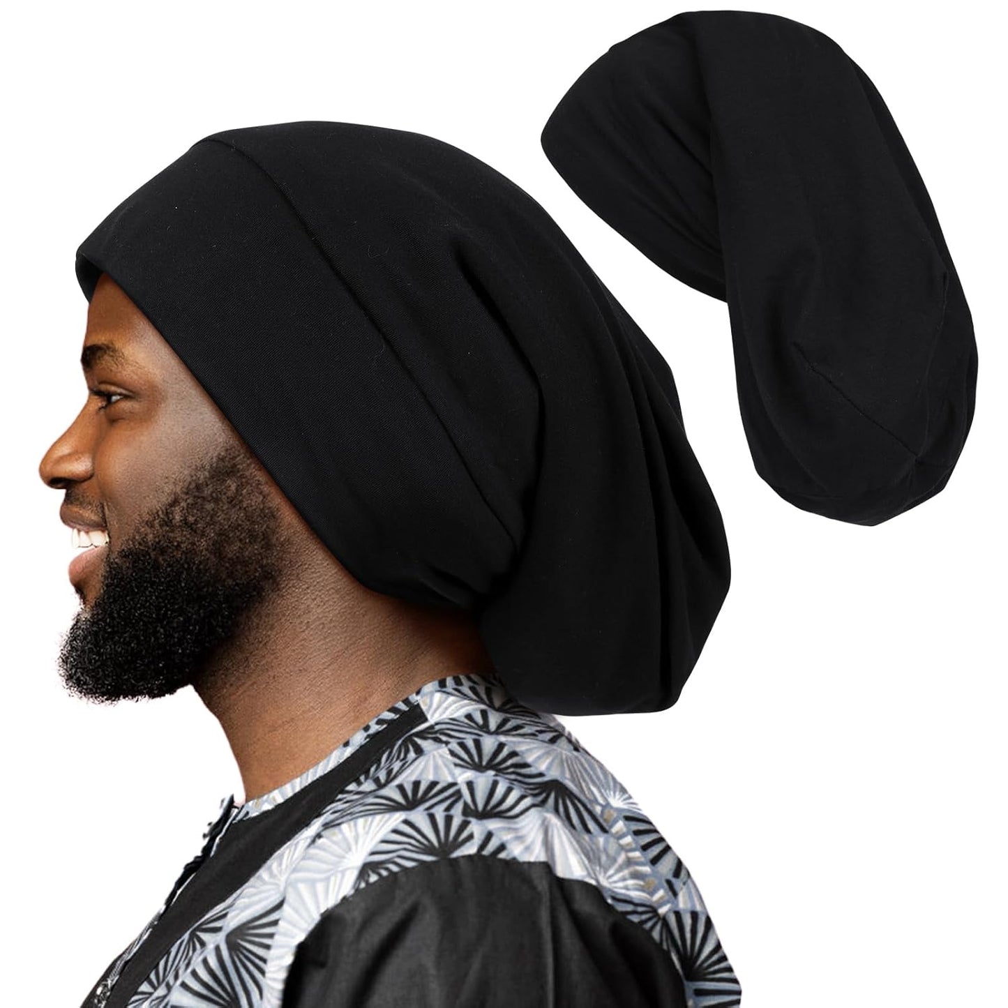 100% Silk Dreadlock Cap & Bonnet for Sleeping - Extra Large Hair Cover for Men & Women