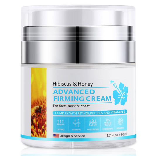 yehapp 50ml Neck Firming Cream Hibiscus and Honey, Neck Cream with Retinol & Peptide, Anti-Wrinkle Neck Creams for Tightening and Firming, Advanced Neck & Face Tightening and Lifting Cream
