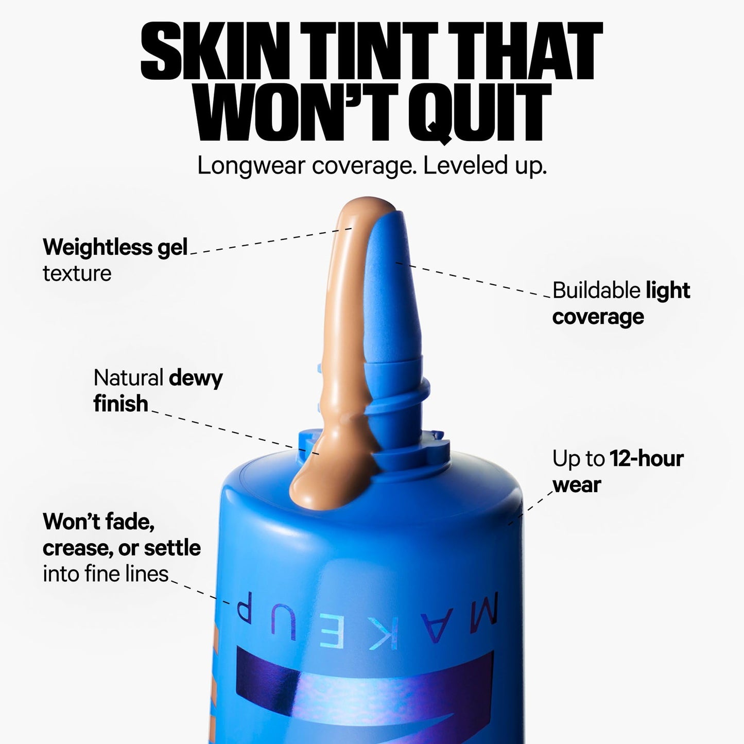 Milk Makeup Hydro Grip Hydrating Gel Skin Tint with Hyaluronic Acid – Buildable Light Coverage for Up to 12 Hours w/Dewy Finish – Non-Comedogenic – 14 Very Deep w/Neutral to Cool Undertones, 1oz