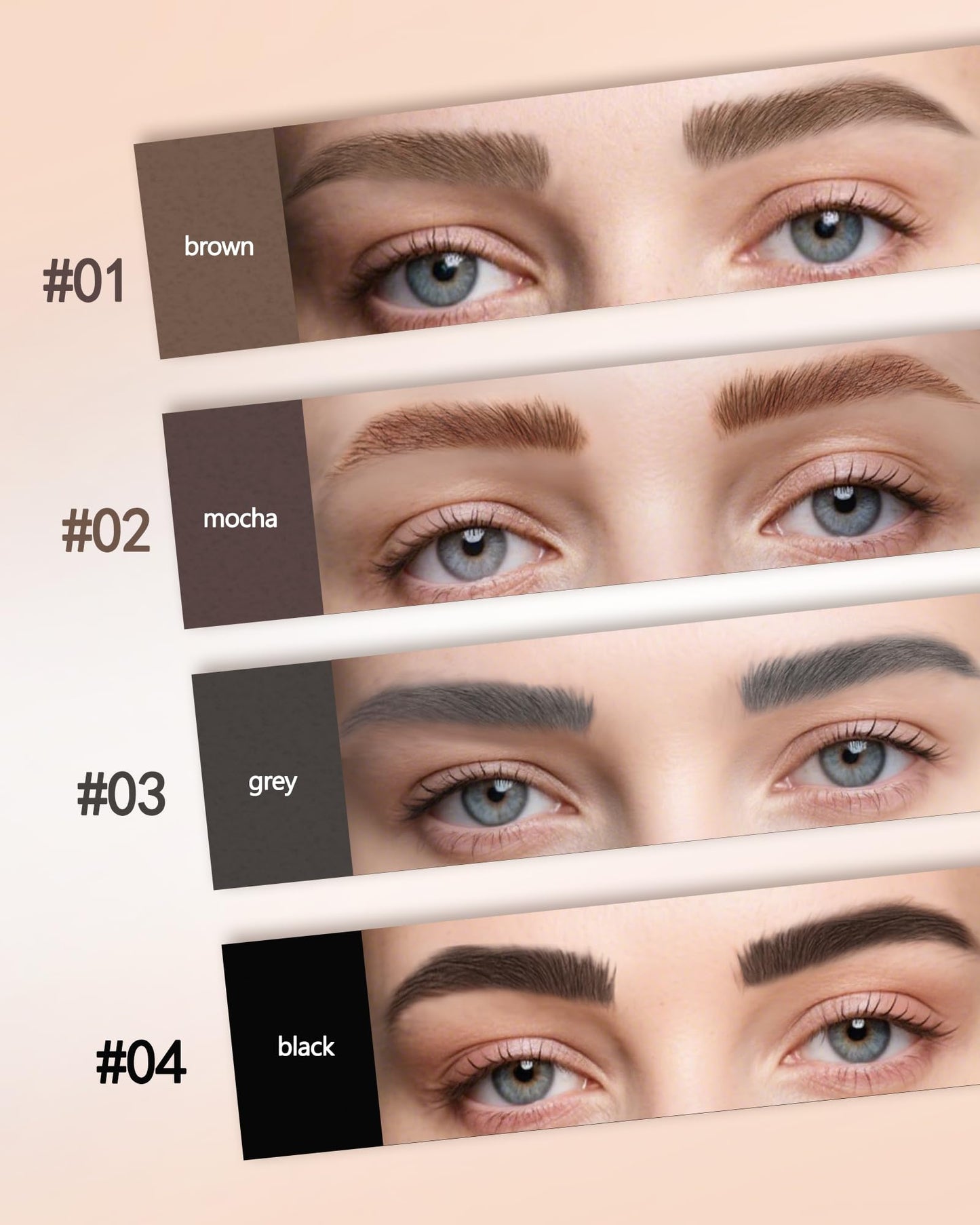 Microblading Liquid Eyebrow Pencil, Waterproof Smudgeproof Multiple Fork Tip Angled Wild Tinted Brow Pen,Filler Dye Eye Brow Pencil Thin Hair Like stroke for shaping,Women Makeup Last All Day-01 Brown