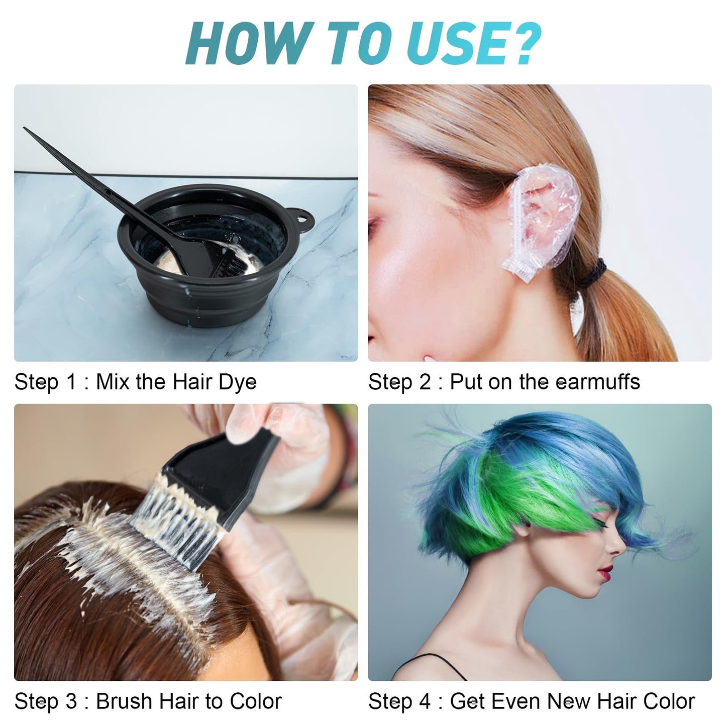Xarchy 12 Pcs Hair Bleach Kit Professional Hair Coloring Products with Hair Dye Brush, Hair Color Bowl, Earmuffs, Hair Clips for Salon Hair Dye, Hair Color at Home, Hair Highlighting