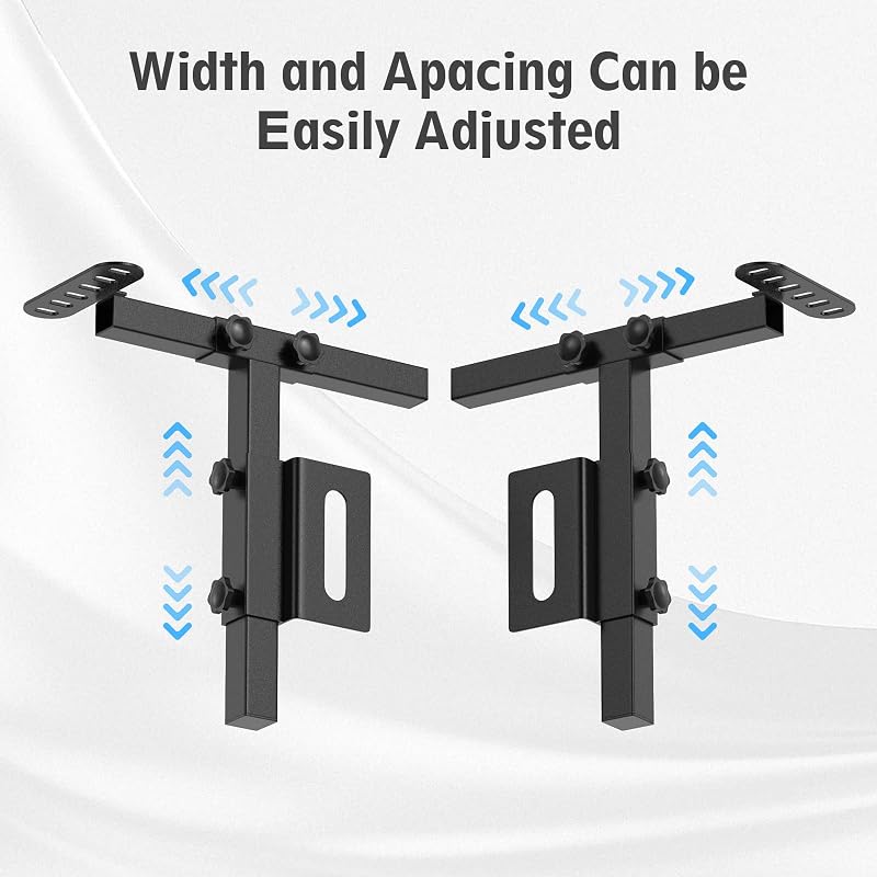 Universal Adjustable Headboard Brackets for Metal Bed Frame - Black