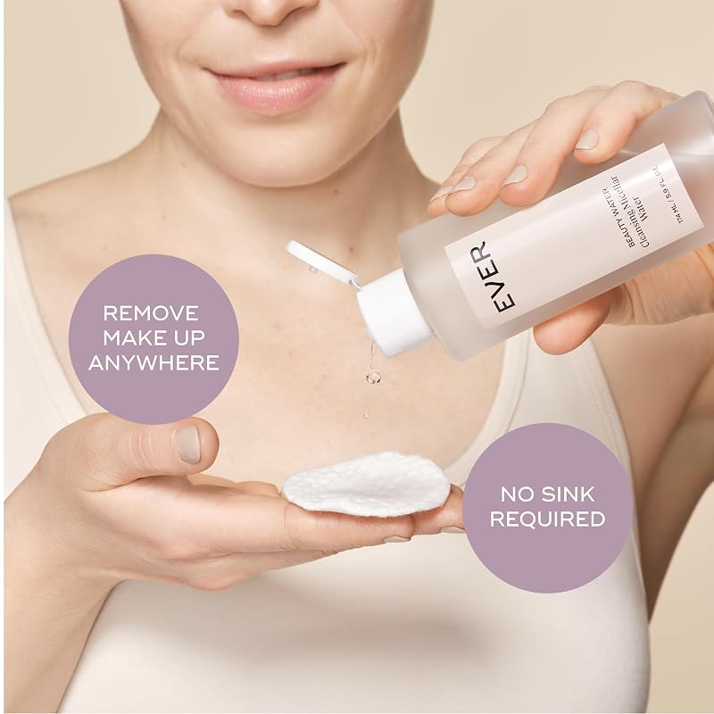 Micellar Water Cleanser with Rose Water & Prebiotics – Eye & Face Makeup Remover 5.9 fl oz