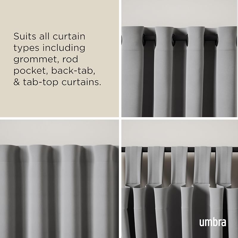 Umbra Twilight Blackout Double Curtain Rod 66-144 Inches Wrap Around