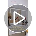 Large 32x22 Inch Lighted Vanity Mirror with Dimmable LED, Touch Control & USB - White