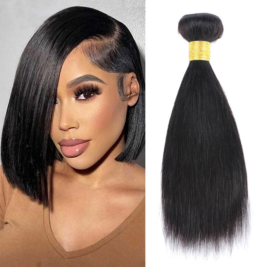 Huarisi Brazilian Virgin Human Hair Bundles 100% Unprocessed Straight Human Hair 10 Inch Bundles Natural Color Straight Hair One Bundle 100g