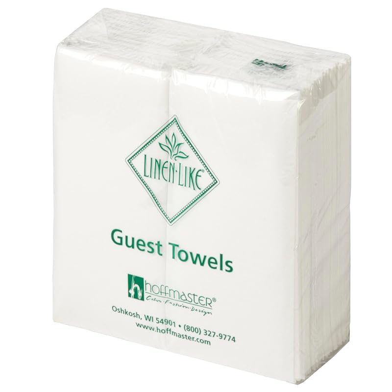 Hoffmaster Linen-Like Disposable Guest Towel 12 x 17 in, 1/6 Fold, 5 Packs of 100 — 500 per case