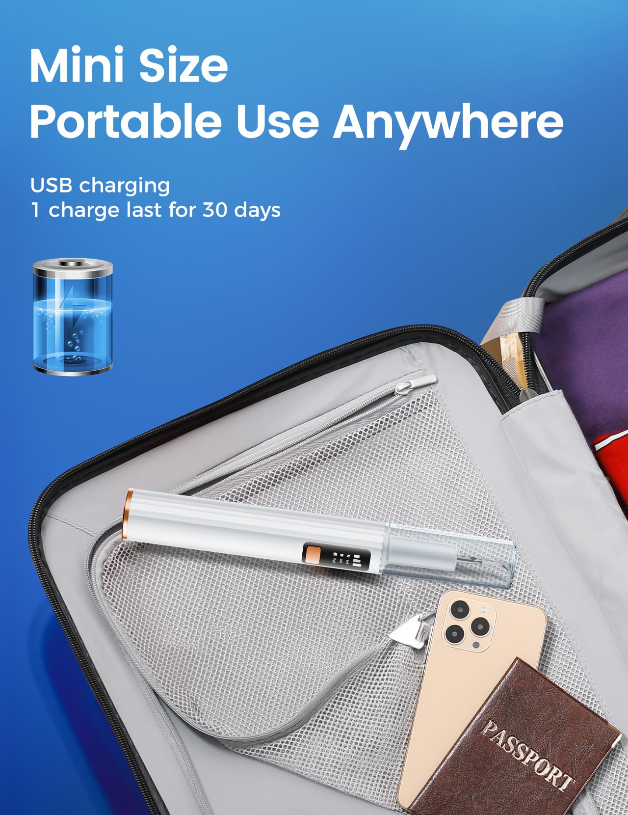 Plaque Remover for Teeth, Tartar Remover for Teeth with 3 Modes & Tongue Cleaner – Rechargeable Teeth Cleaning Kit with LED Light, Portable, Includes 2 Replacement Heads