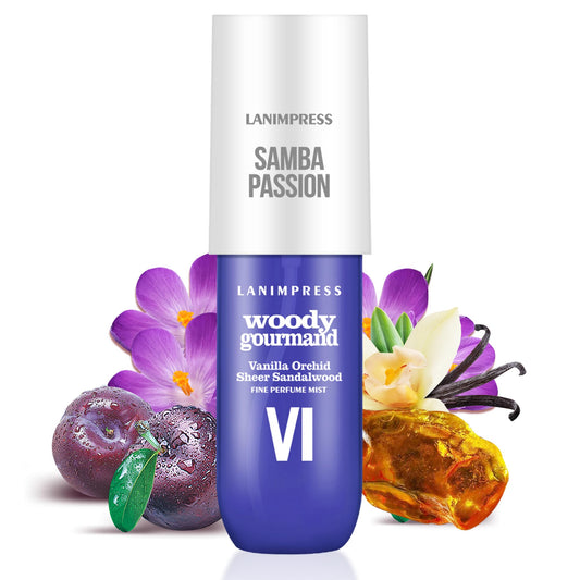 LANIMPRESS Perfume - No.6，Body Spray For Women（Eau De Perfum） Hair & Body Fragrance Mist，Fresh Fruity & Floral Flavors Gourmet Tune（Velvet Plum +Sugared Violet+Vanilla ） Perfumes For Women（3 fl oz）