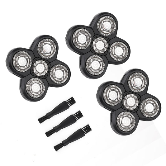Freedom Universal 3PCS 5 Blades Shaver Replacement Heads Compatible with Freebird Freedom Bird and More 5 Blades Shaver Replacement Heads with Easy Clean Brush