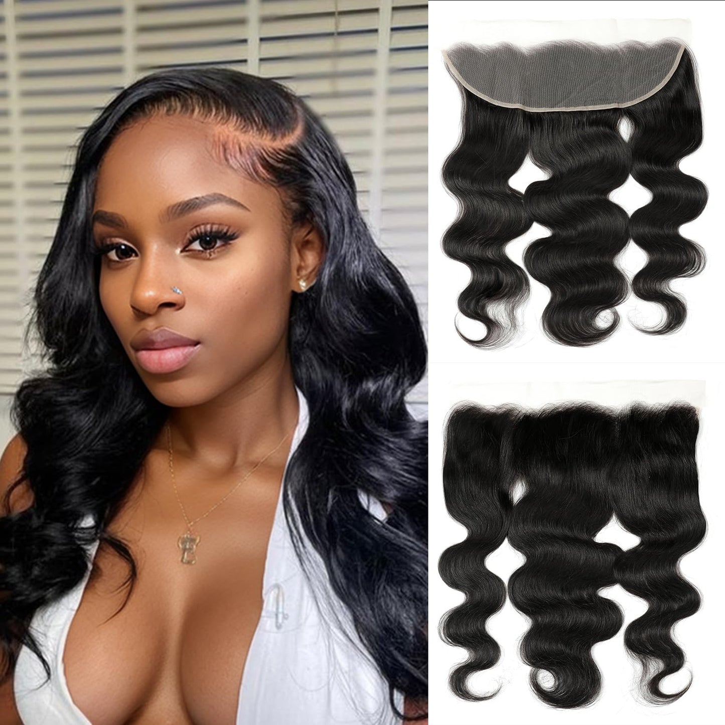 5x5 HD Lace Closure Body Wave Human Hair - Pre-Plucked Natural Hairline (10 Inch, Natural Color)