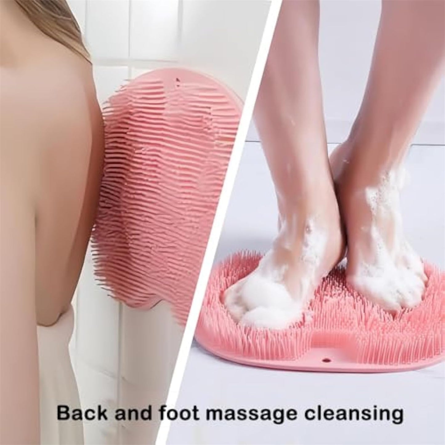 Solespa – Hands-Free Silicone Foot Scrubber Mat, Solespa Foot Scrubber, Non-Slip Suction Cups, Drain Holes, Easy to Clean Mats – Relieves Foot for Shower (Grey)