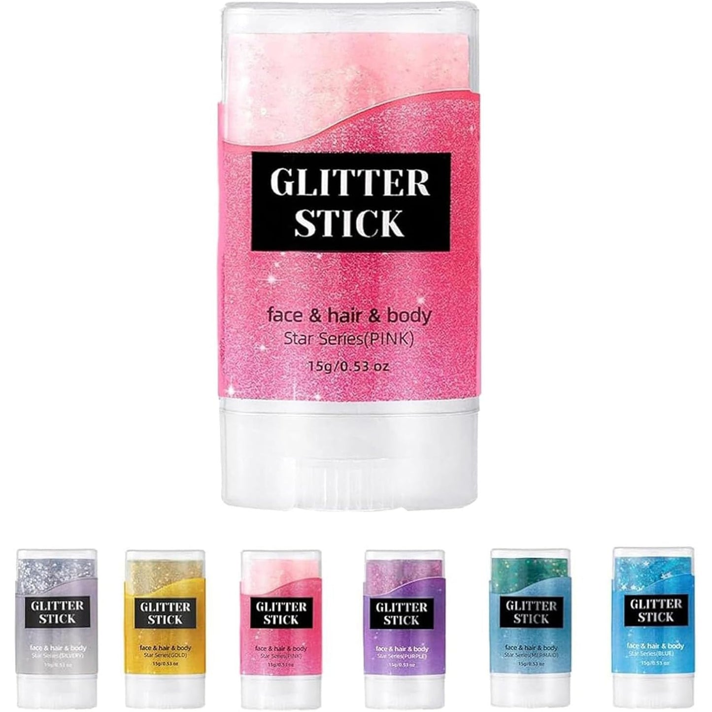 Liplaya Glitter Stick, Magic Pearl Flash Sticks, Facial Glitters Sticks, Glitter Stick for Face & Body, Parties, Music Festivals, Body Makeup Accessories for Women, Long-Lasting Shine (Pink)