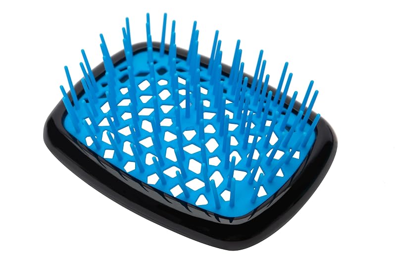 AirWave AM Shower Brush (Black) – Travel Hair Brush with Glue-Free Carbon Fiber Bristles - Ibiza Hair Variation: AirWave FM Black