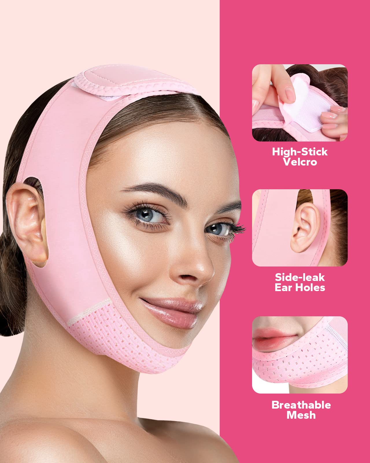 Meto Reusable Face Slimming Strap, V Line Mask, Double Chin Reducer, Chin Up Patch, Face Lift Tape, Chin Strap, V Shaped Belt, V Shaped Slimming Face Mask to Prevent Sagging