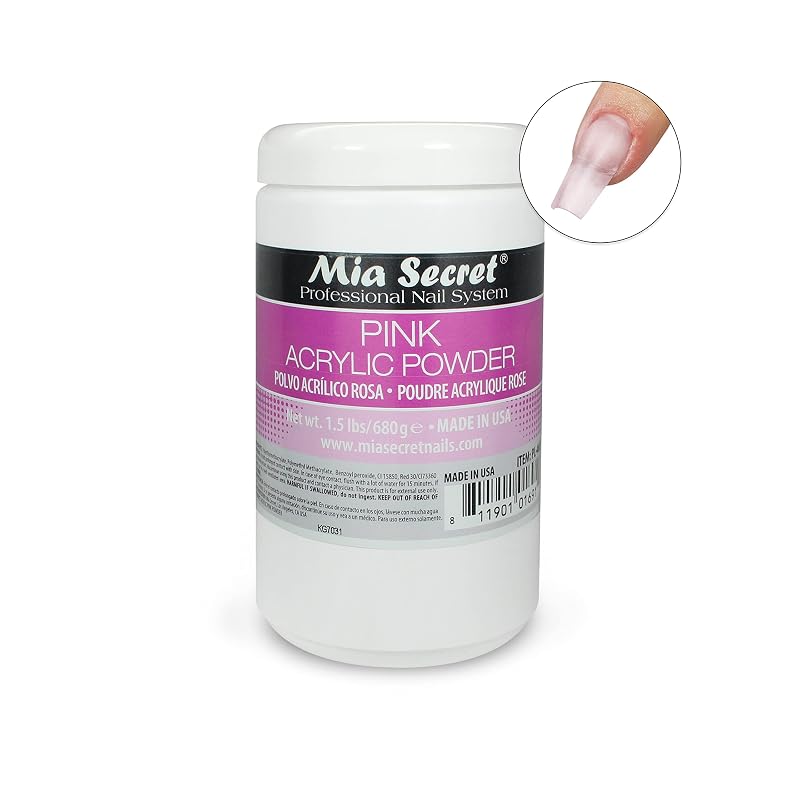 Acrylic Powder 1.5 lb – Mia Secret Pink Self-Leveling, Non-Yellowing USA Made