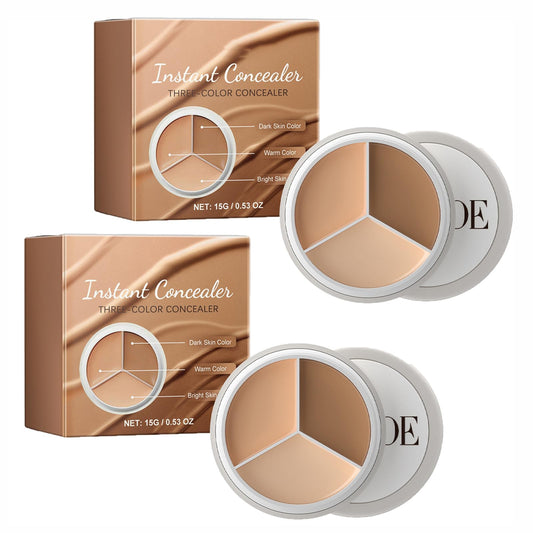 Eelhoes Under Eye Concealer, Color Corrector for Dark Circles, Tricolor Concealer Palette, Conceal and Brighten for Dark Circles and Makeup (2 pcs)