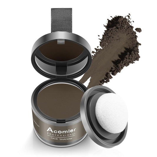 Acomler Instantly Root Touch Up Hairline Shadow Powder,Root Cover Up Hair Color,Dark Brown for Thinning Hair, Grey Hair Coverage Hair Powder for Women with Eyebrows,Beard Line,Bald Spots (Dark Brown)