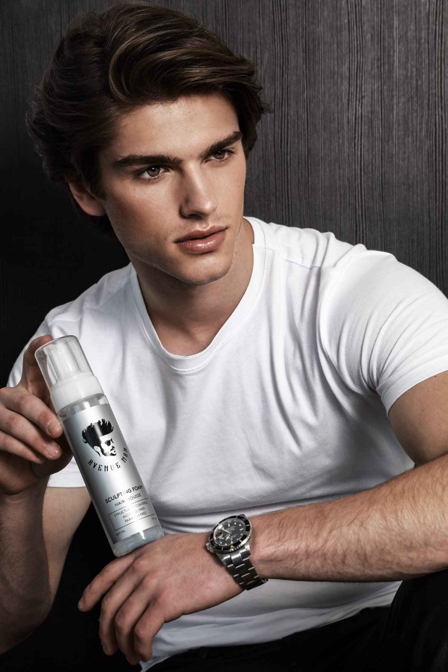 Avenue Man Sculpting Foam for Men - 7 Oz - Frizz Control & Firm Hold Hair Mousse for Men - Styling Hair Products - Men’s Mousse for Hair Styling with No Crunch, Clean Texture & Long-Lasting Lift