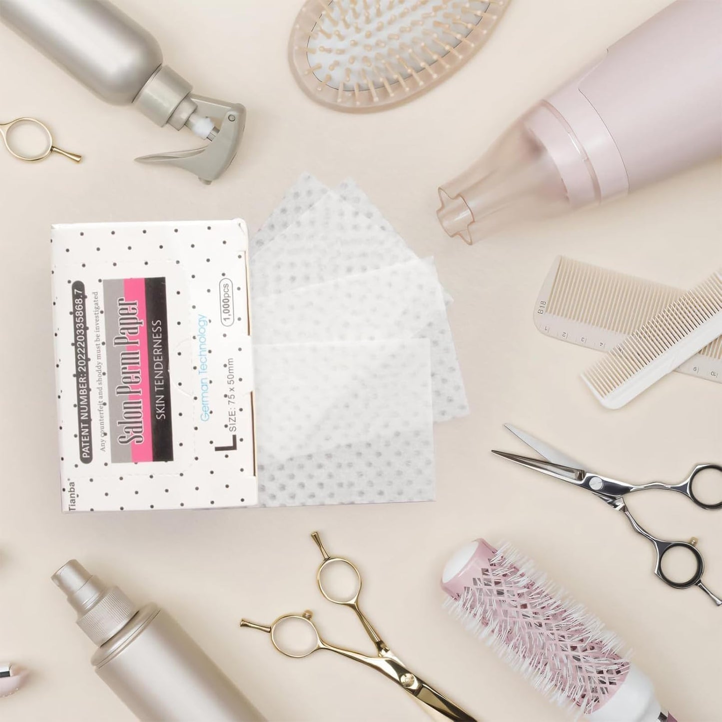 1000PCS Hair Perm Papers, Disposable Perms Papers and end Papers for Hair Perm Cotton, High Temperature Resistant Hair Curling Perm Papers for Hairs