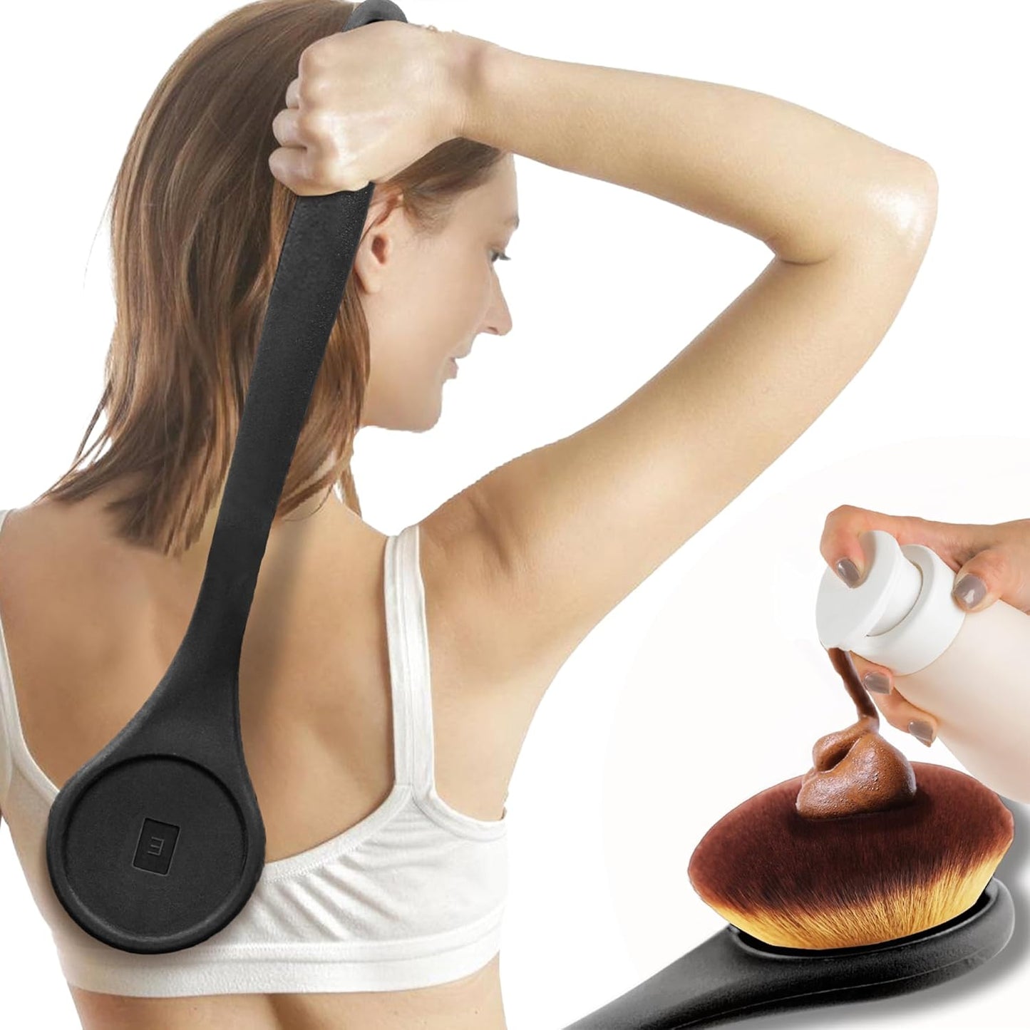 Extra Large Kabuki Brush for Self Tanner & Sunscreen - Wide-Headed Applicator for Even Lotion Application