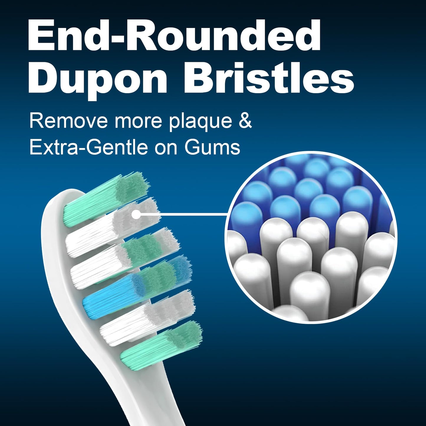 MRYUESG Replacement Toothbrush Heads for Philips Sonicare Replacement Heads, 10 Pack, Electric Tooth-Brush Head Compatible with Phillips, White-Blue