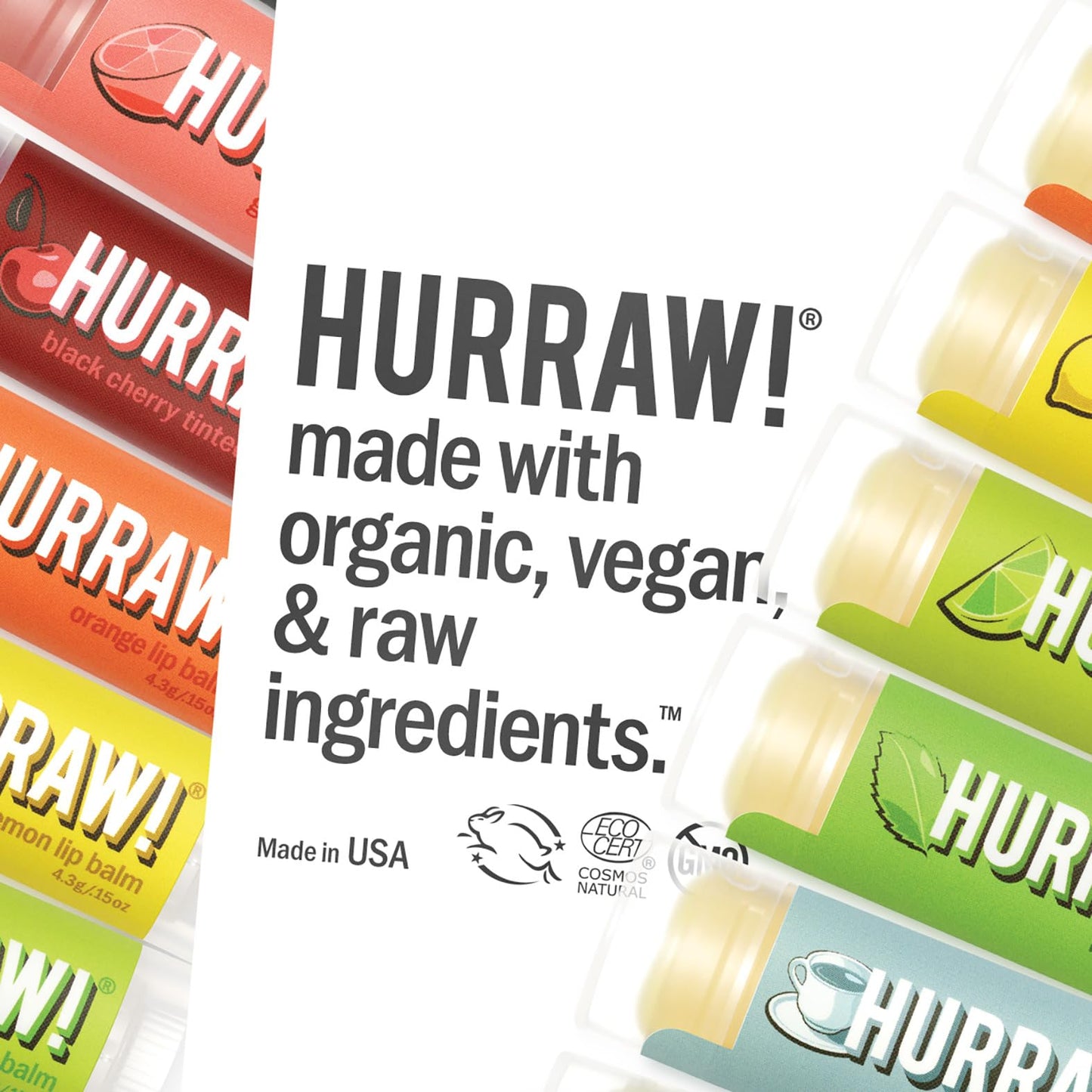 Hurraw! Raspberry Tinted Lip Balm, 3 Pack: (Sheer Berry Tint) Organic, Certified Vegan, Cruelty and Gluten Free. Non-GMO, 100% Natural Ingredients. Bee, Shea, Soy and Palm Free. Made in USA