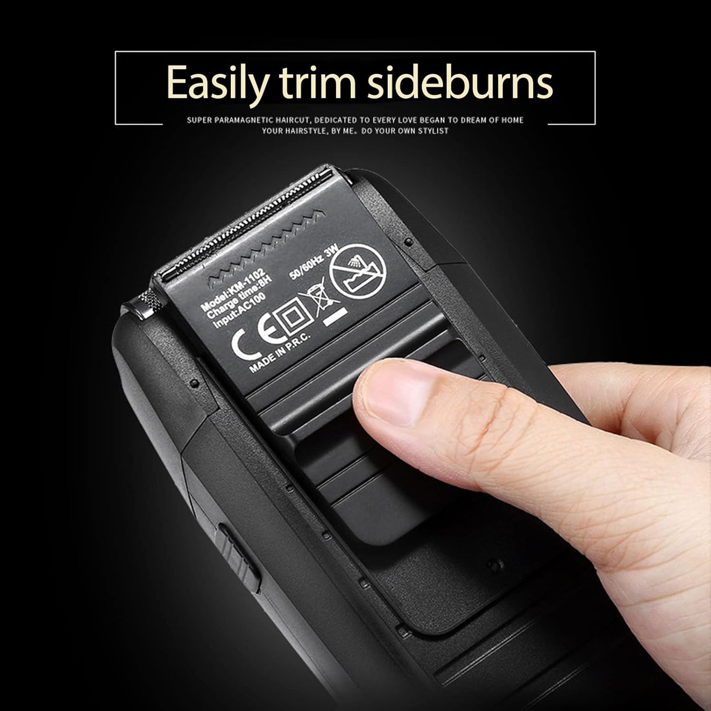 Men's Cordless Electric Razor - Kemei Precision Beard Trimmer with Twin Blades