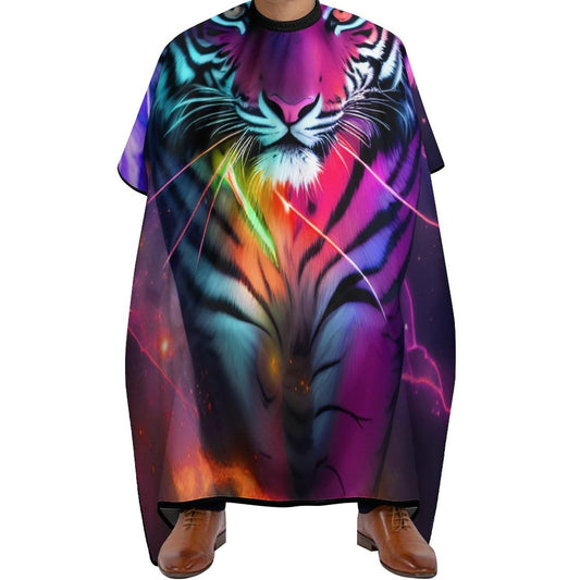 Adjustable Hairdresser Cape - Haircut Hairdressing Cloth Apron Beautiful Wild Animal Tiger Abstract Art Shampoo & Cutting Household Capes Wrap for Hair Cutting