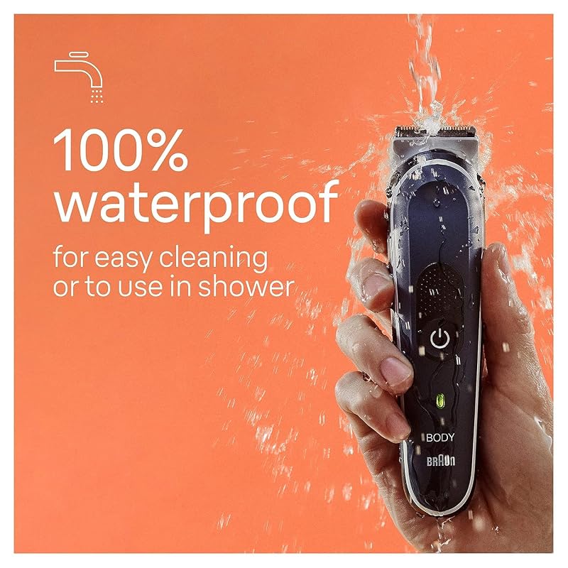 Braun Body Groomer 5360 Series 5 for Men – SkinSecure, 100-Minute Cordless, Wet & Dry