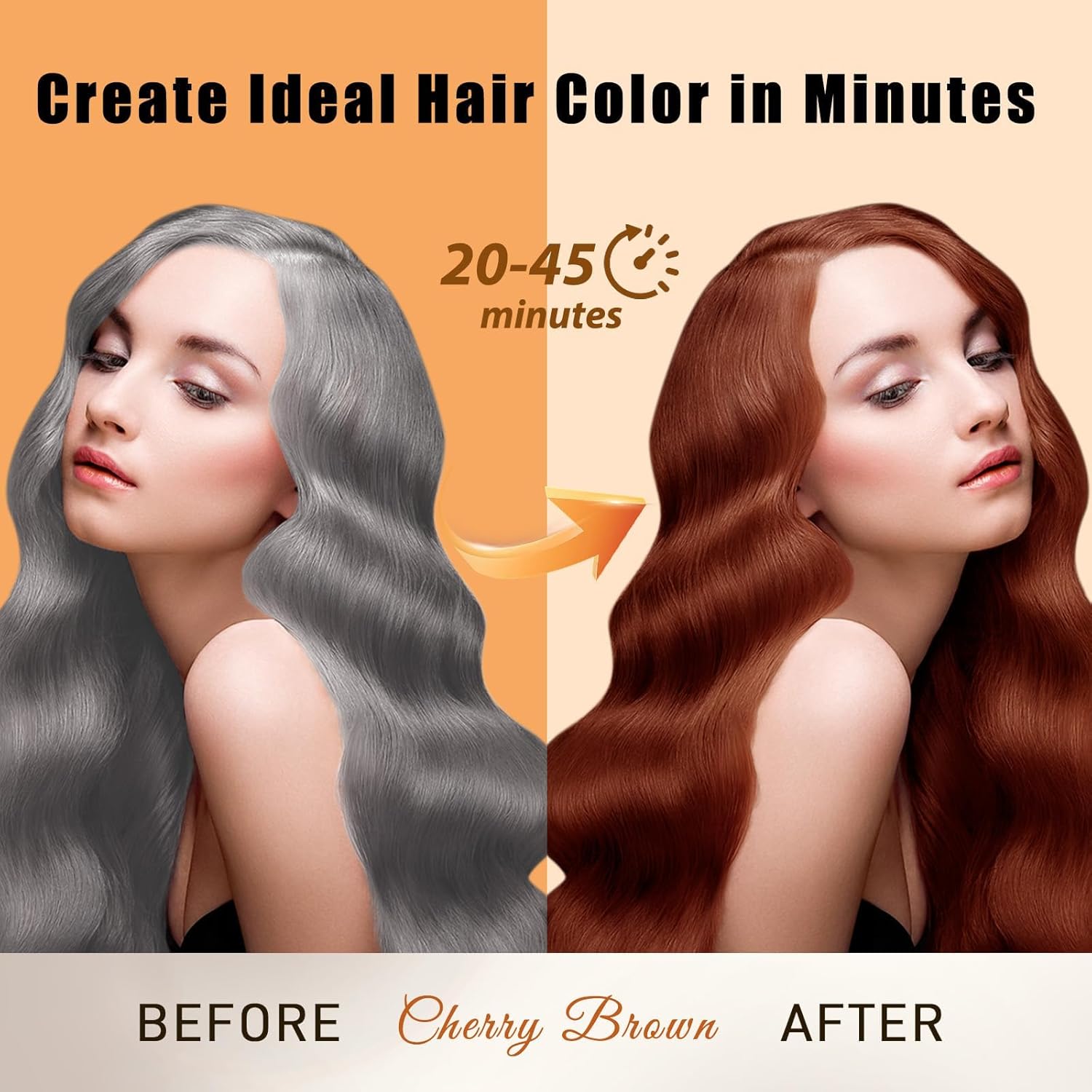 Natural Dark Coffee Hair Dye Shampoo 3-in-1 for Long-Lasting Gray Coverage - 16.9 Fl Oz