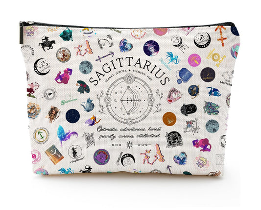 XYZONE Sagittarius Gifts for Women, Sagittarius Zodiac Cosmetics Bag, Travel Makeup Bags, Sagittarius Birthday Gifts for Women & Astrology Lovers
