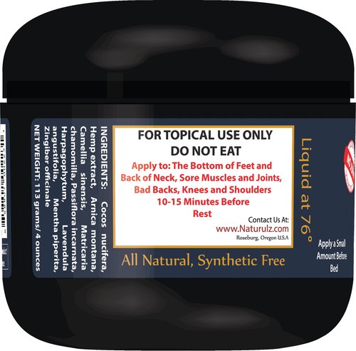 Naturulz Ugli Butter Night Hemp Cream 4 OUNCE- NIGHT TIME HEMP CREAM, SUPPORTING RESTFUL LEGS, HEALTHY SLEEP With Lavender, Chamomile, Passionflower and Oregon Grown HEMP Extract