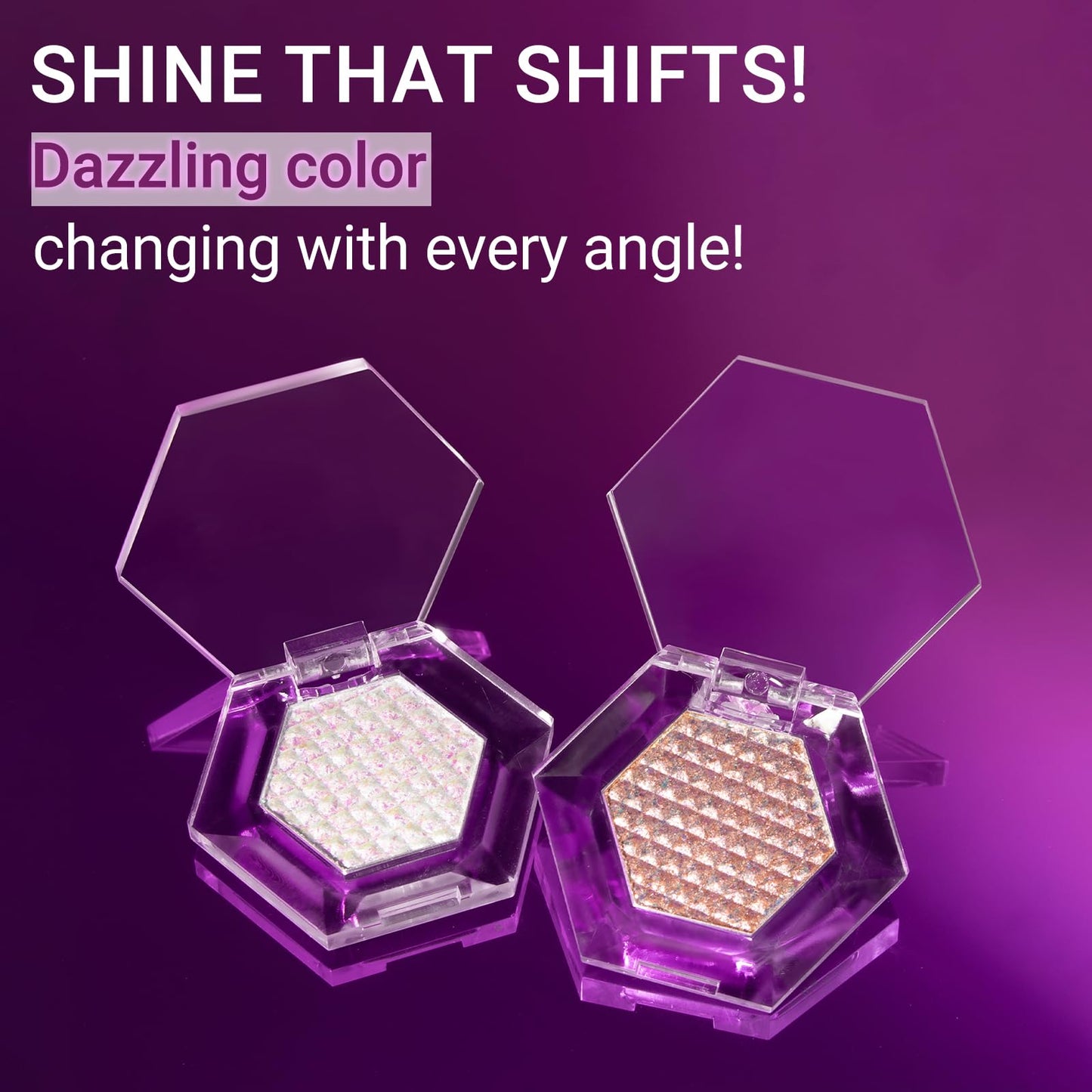 Erinde Chameleon Cream Eyeshadow, Intense Color Shifting Shimmer Eye Shadow Palette Makeup, Highly Pigmented Long Lasting Metallic Sparkle Highlighter, Cruelty-Free, 05 Purple Blue