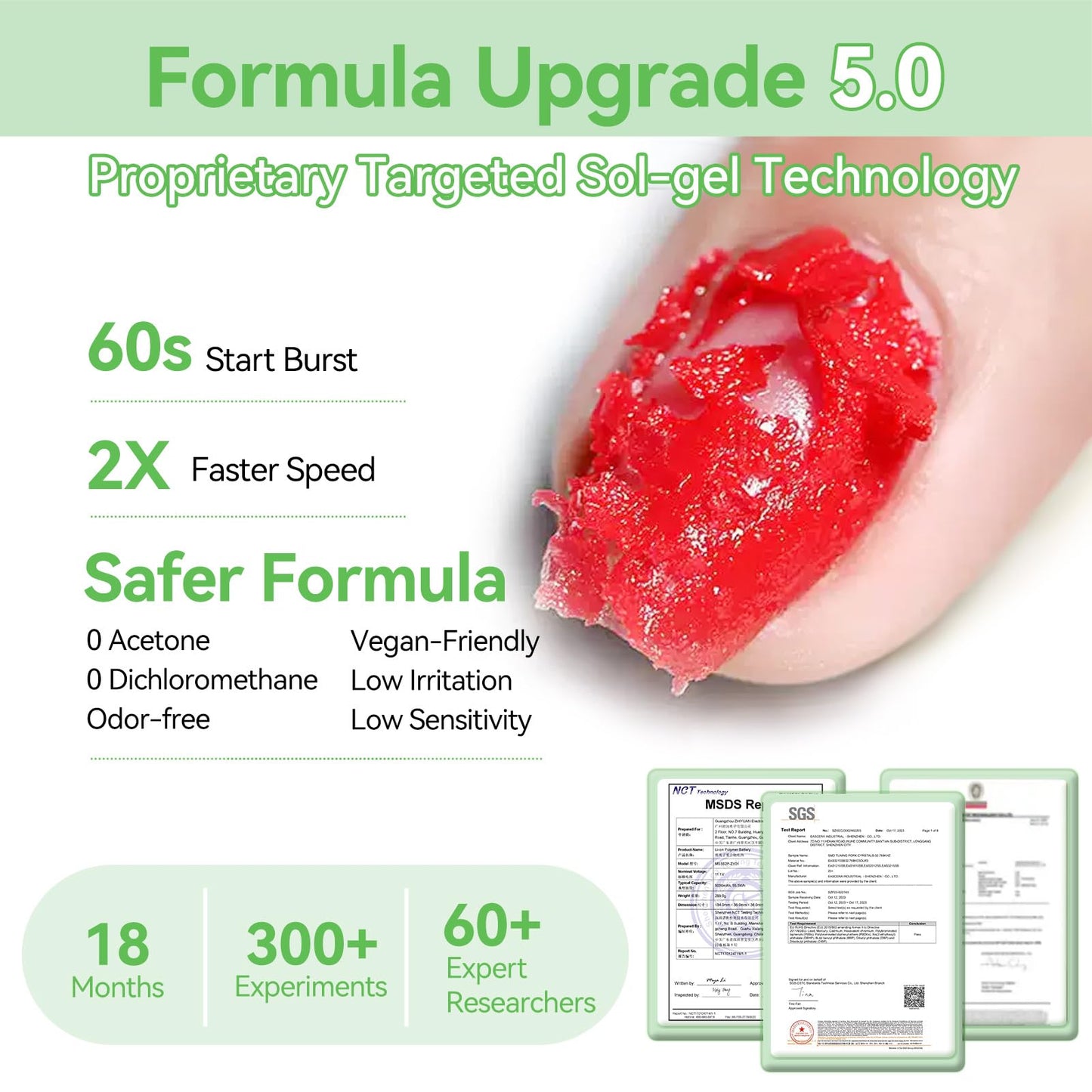 BORN PRETTY Magic Gel Polish Remover,2Pcs Gel Polish Remover for Nails with Cuticle Pusher and Nail Files,Quick & Easy Gel Nail Polish Removal in 3-5 Minutes,No Damage to Nails