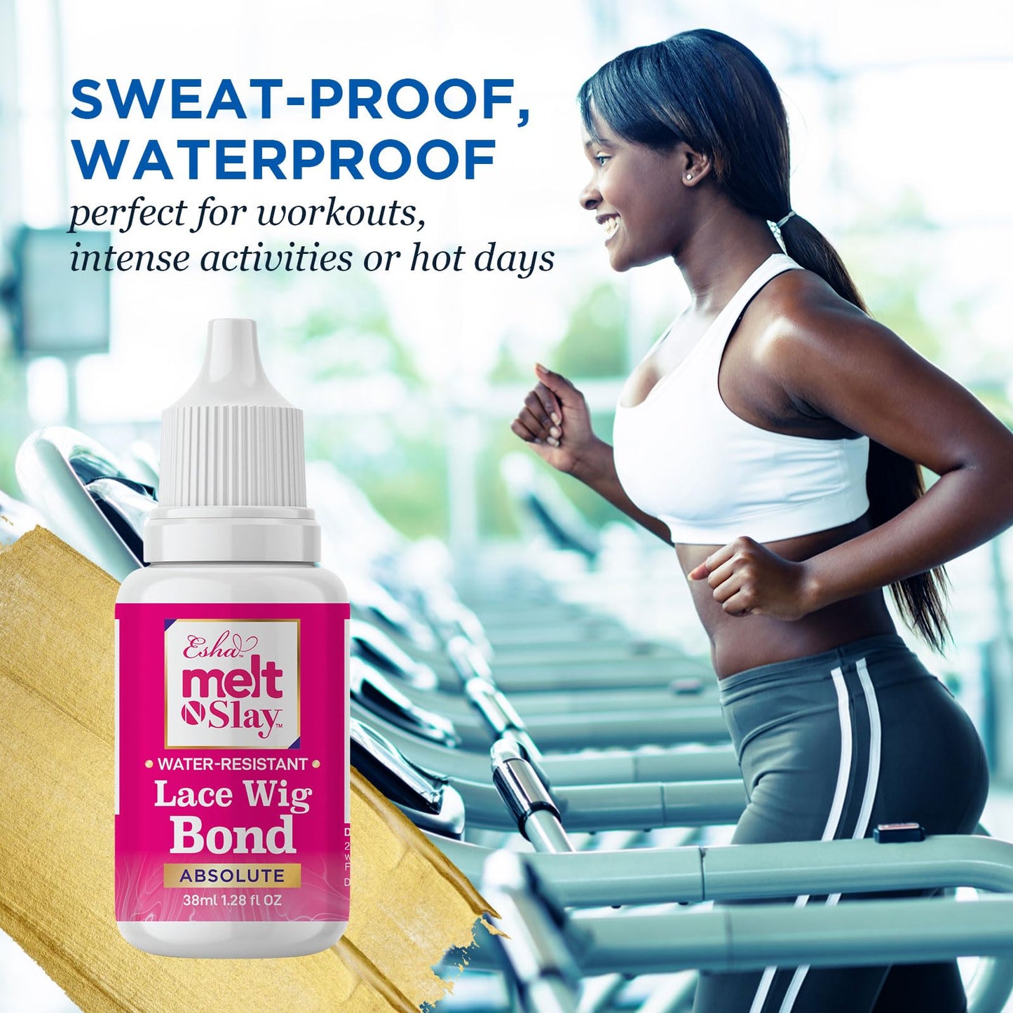 Esha Melt N Slay Absolute Lace Wig Bond – Extreme Hold Lace Glue for Wigs & Quick Weave – Waterproof, Sweat-Resistant, Non-Toxic, Invisible Finish – Upgraded Formula 2025 (38ml / 1.28oz)