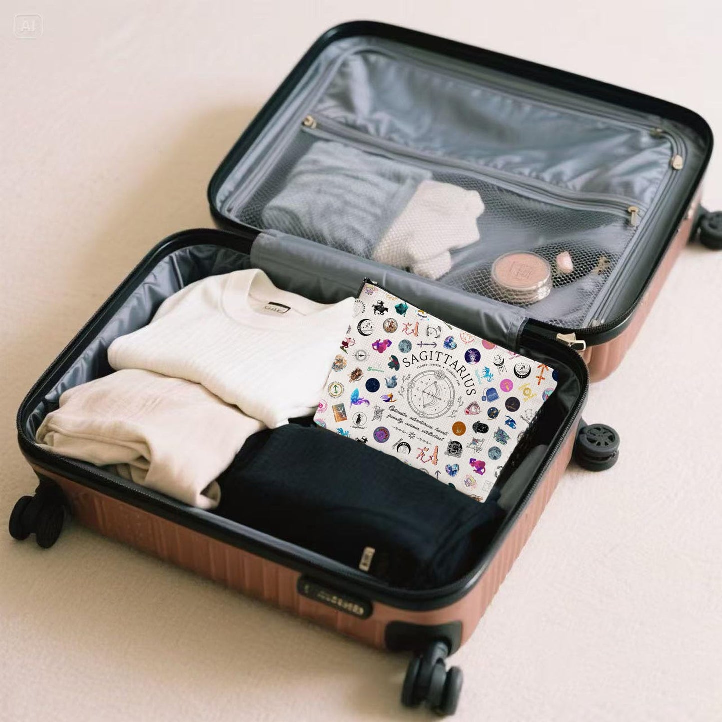 XYZONE Sagittarius Gifts for Women, Sagittarius Zodiac Cosmetics Bag, Travel Makeup Bags, Sagittarius Birthday Gifts for Women & Astrology Lovers