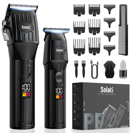 Professional Hair Clippers for Men Cordless Trimmers Kit with LED Display Beard Trimmer for Kid Cordless Beards Trimmer Haircut Grooming Kit Gift for Men Women Barber Kids (Black)