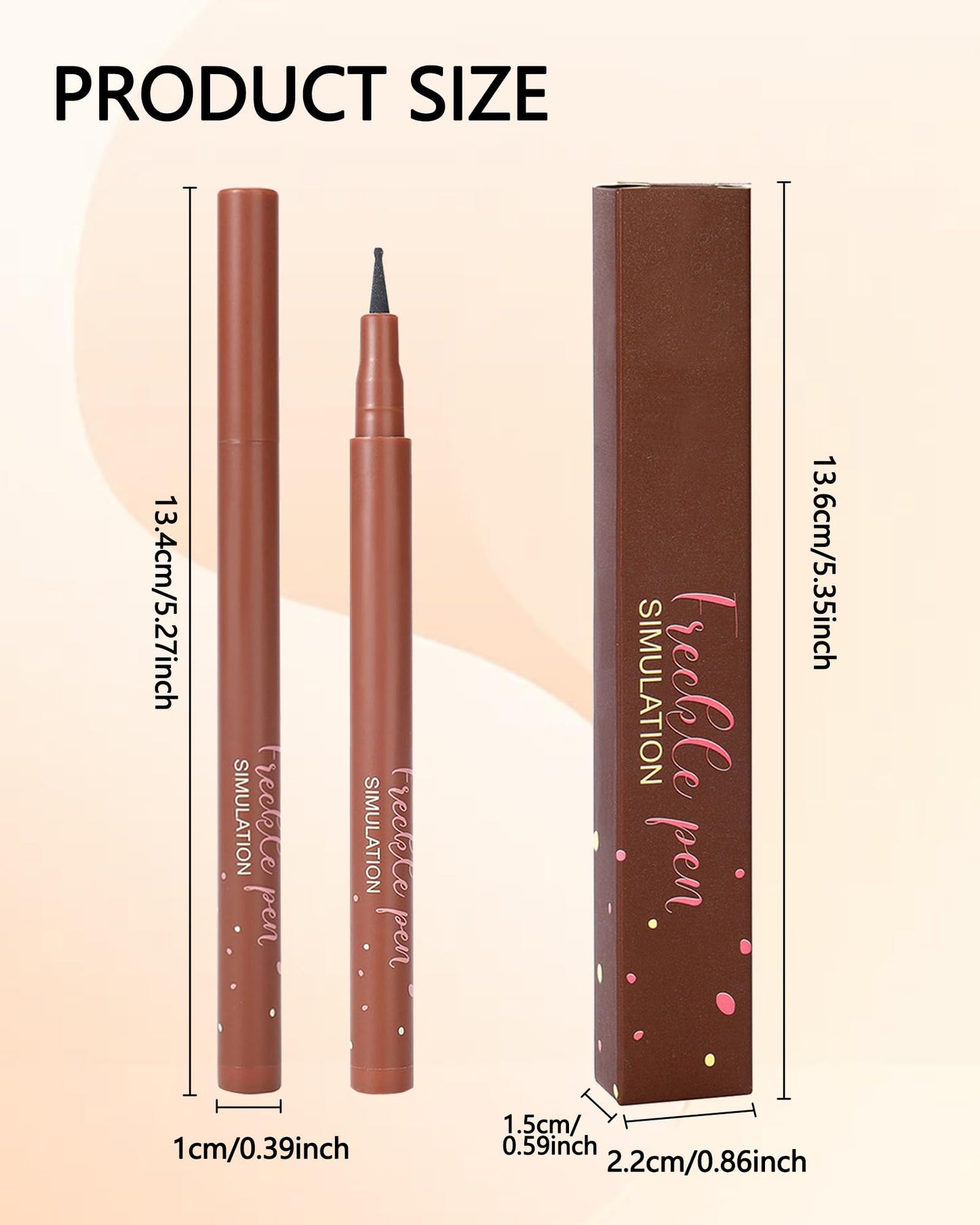 Liquid Freckle Pen, 2Pcs Red Waterproof Long Lasting Natural Lifelike Fake Face Freckles, Quick Dry Sweatproof Vivid Faux Soft Dot Sopt Freck Pen Stamp, Skin Tattoo Summer Makeup Gift Kit for Women-03