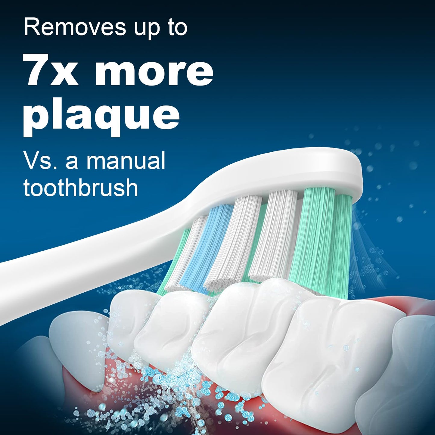 MRYUESG Replacement Toothbrush Heads for Philips Sonicare Replacement Heads, 10 Pack, Electric Tooth-Brush Head Compatible with Phillips, White-Blue