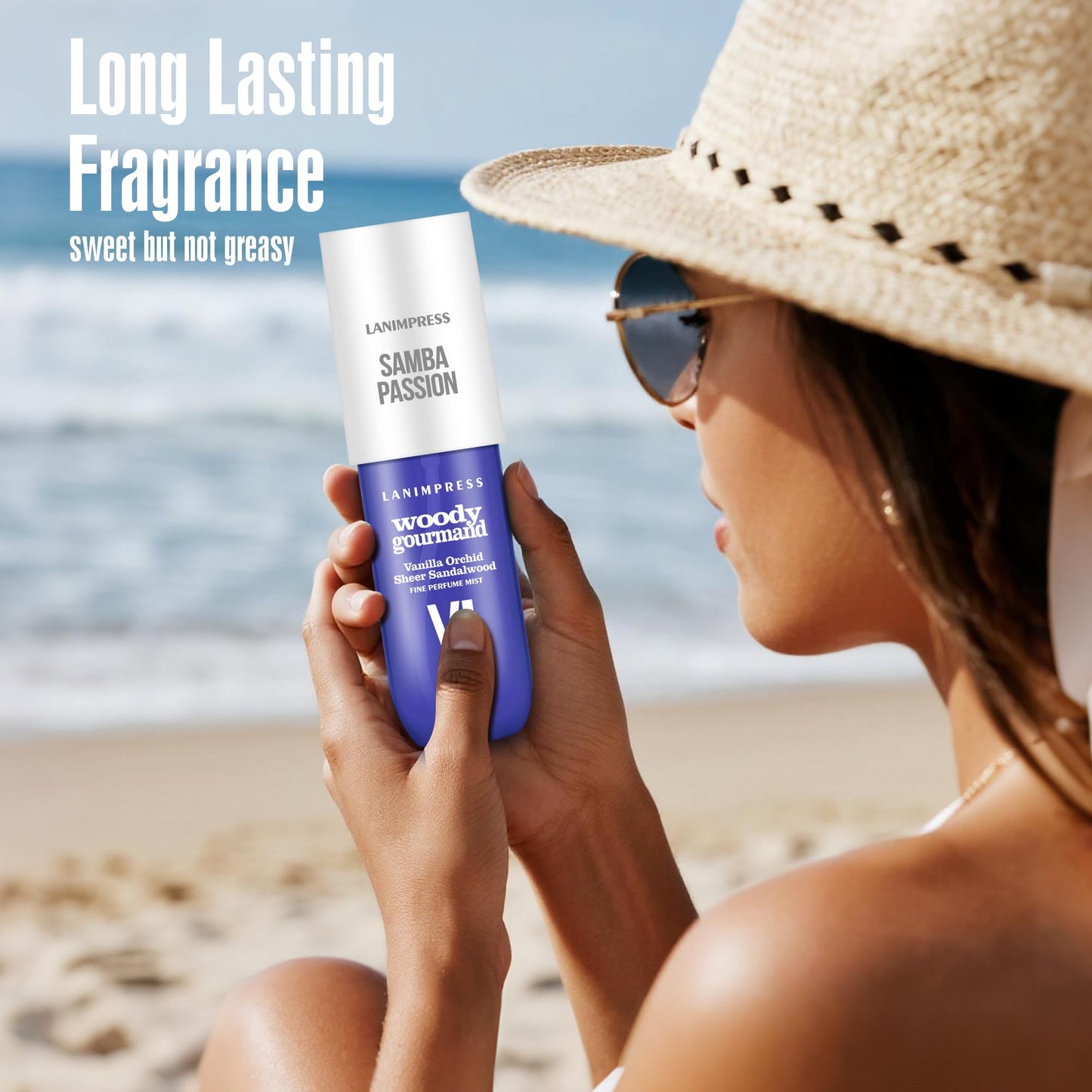 LANIMPRESS Perfume - No.6，Body Spray For Women（Eau De Perfum） Hair & Body Fragrance Mist，Fresh Fruity & Floral Flavors Gourmet Tune（Velvet Plum +Sugared Violet+Vanilla ） Perfumes For Women（3 fl oz）