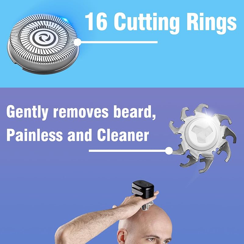 Replacement Blades for Pitbull/Platinum Pro Skull Shaver 16 Pack - BESTBOMG Variation skul-16