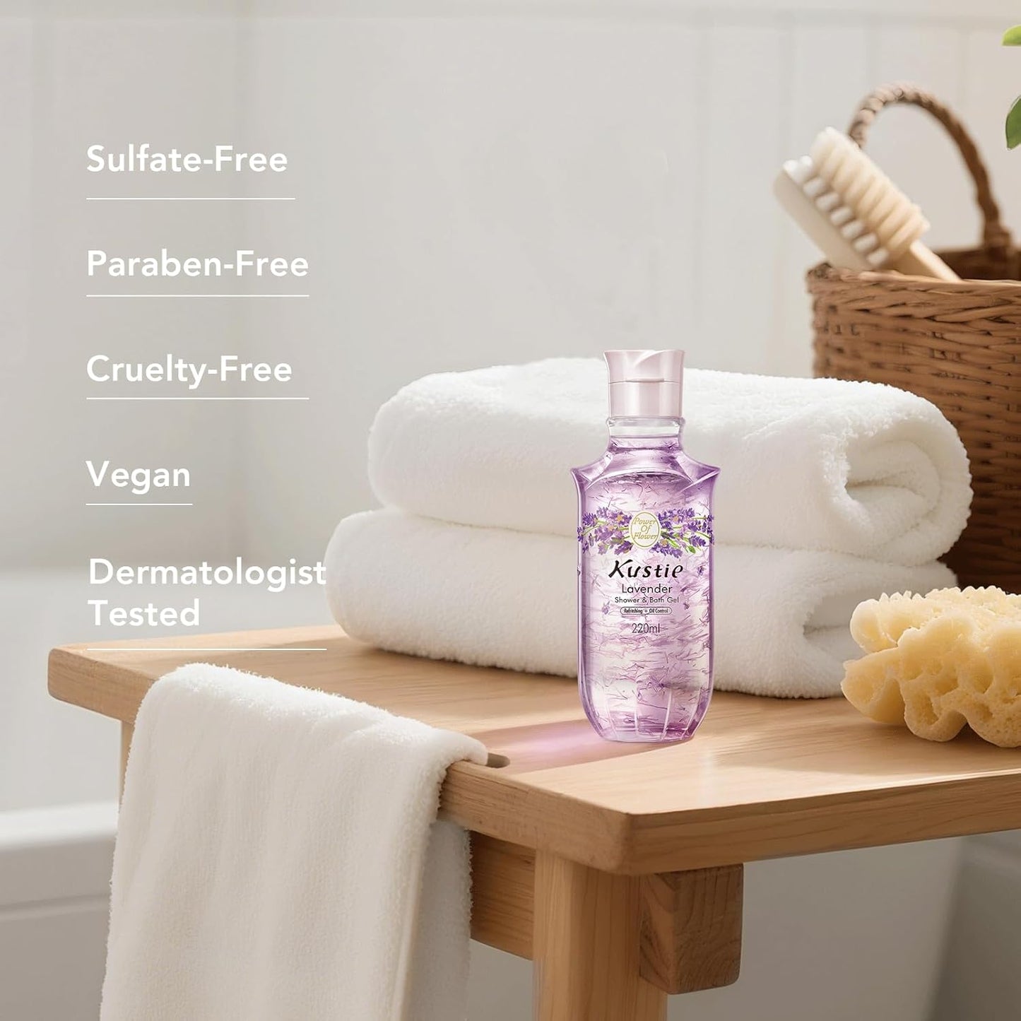 Rose Oil Anti-Aging Body Wash with Real Petals | Deep Moisturizing Shower Gel for Dry Skin, 16.9 fl oz